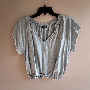 Light blue KLD blouse; size SMALL
